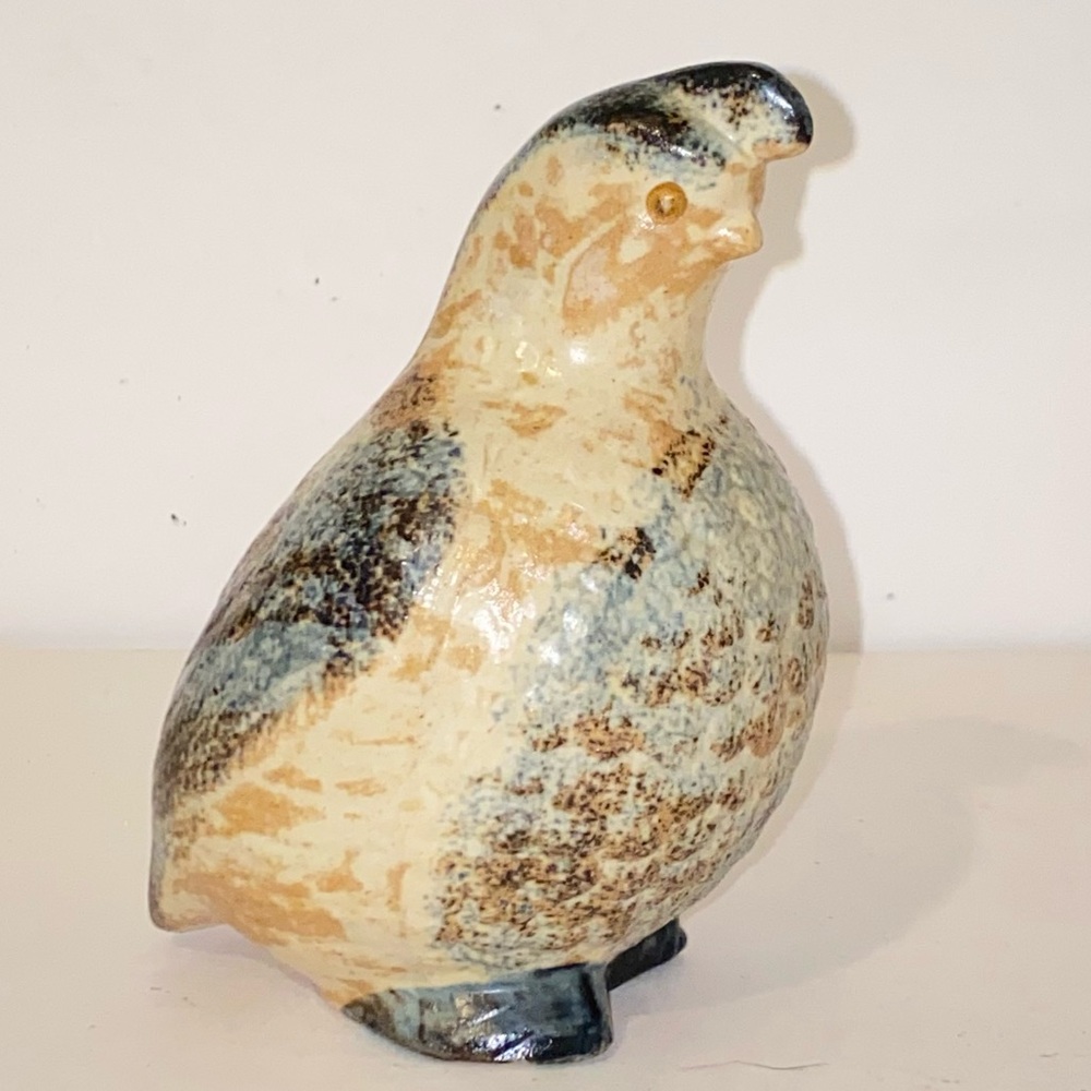 Vintage Kelvins Japan Ceramic Neutral Colored Quail Bird Figurine